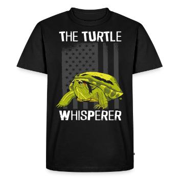 Sea Turtle Tortoise American Flag - Men's Premium Organic T-Shirt - black - Front - Nico (187cm)