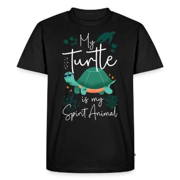 Sea Turtle Tortoise My Turtle Is - Men's Premium Organic T-Shirt - black - Front - Nico (187cm)