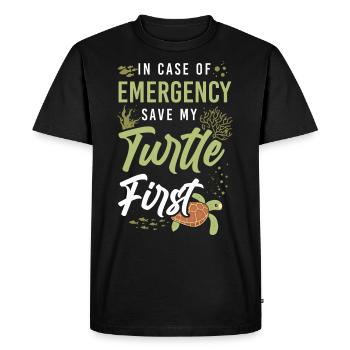 Sea Turtle Tortoise In Case Of - Men's Premium Organic T-Shirt - black - Front - Nico (187cm)