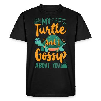 Tortue de mer Tortue Ma Tortue et - T-shirt Premium bio Homme - noir - Devant - Nico (187cm)