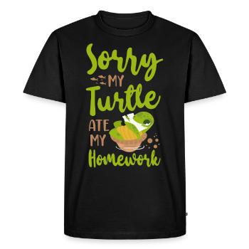 Sea Turtle Tortoise Sorry My - Men's Premium Organic T-Shirt - black - Front - Nico (187cm)