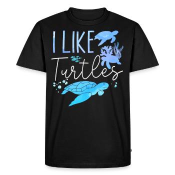 Sea Turtle Tortoise I Like Turtles - Men's Premium Organic T-Shirt - black - Front - Nico (187cm)