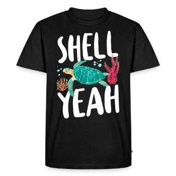 Sea Turtle Tortoise Pun Shell yes - Men's Premium Organic T-Shirt - black - Front - Nico (187cm)