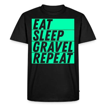Manger Dormir Gravel Répéter Gravel Vélo Cycliste - T-shirt Premium bio Homme - noir - Devant - Nico (187cm)