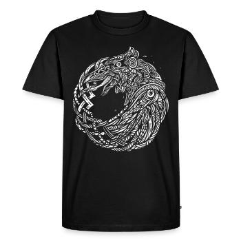 Odins Raben Hugin Munin Keltische Wikinger Knoten - Männer Premium Bio T-Shirt - Schwarz - Vorne - Nico (187cm)