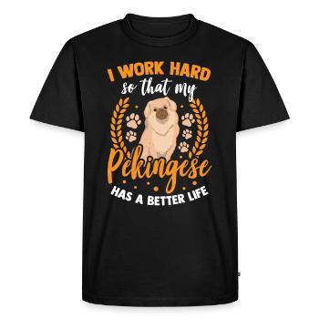 Travail pour mon chien du palais de Pékin - T-shirt Premium bio Homme - noir - Devant - Nico (187cm)