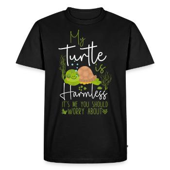 Sea Turtle Tortoise My Turtle Is - Men's Premium Organic T-Shirt - black - Front - Nico (187cm)