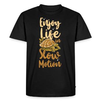 Tortue de mer Tortue Profitez de la vie dans - T-shirt Premium bio Homme - noir - Devant - Nico (187cm)