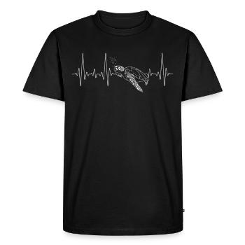 Tortue de mer Battement de cœur - T-shirt Premium bio Homme - noir - Devant - Nico (187cm)
