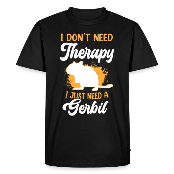 Juste besoin de mon rongeur gerbille Gerbille - T-shirt Premium bio Homme - noir - Devant - Nico (187cm)