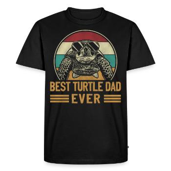 Tortue de mer Tortue Papa Rétro - T-shirt Premium bio Homme - noir - Devant - Nico (187cm)