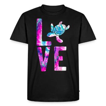 Sea Turtle Tortoise Love - Men's Premium Organic T-Shirt - black - Front - Nico (187cm)