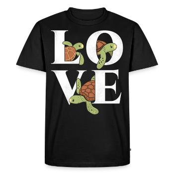 Sea Turtle Tortoise Love - Men's Premium Organic T-Shirt - black - Front - Nico (187cm)