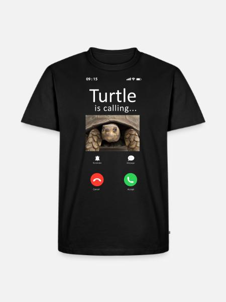 Havskildpadde skildpadde telefon display - Herre Premium økologisk T-shirt - sort
