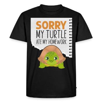 Sea Turtle Tortoise Sorry My - Men's Premium Organic T-Shirt - black - Front - Nico (187cm)