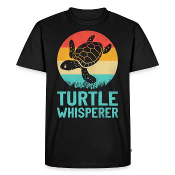 Sea Turtle Tortoise Retro Vintage - Men's Premium Organic T-Shirt - black - Front - Nico (187cm)