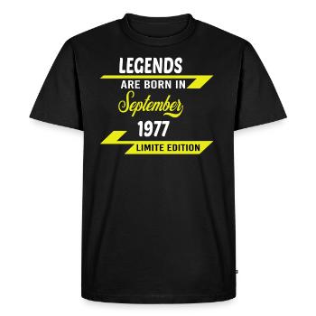 LEGENDS ARE BORN IN 1977 CADEAU ANNIVERSAIRE - T-shirt Premium bio Homme - noir - Devant - Nico (187cm)