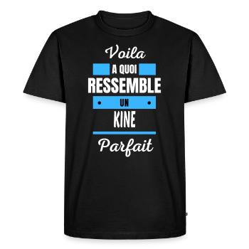 Voila a quoi ressemble un KINE parfait - T-shirt Premium bio Homme - noir - Devant - Nico (187cm)