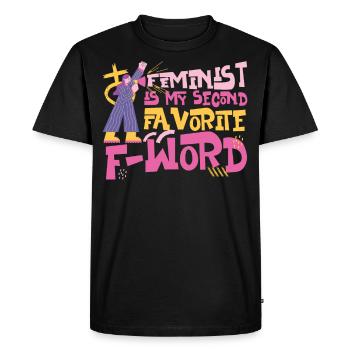 Feminist Feminist Is My Second - Men's Premium Organic T-Shirt - black - Front - Nico (187cm)