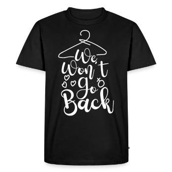 Feminist Cloth Hanger We Won't Go - Men's Premium Organic T-Shirt - black - Front - Nico (187cm)