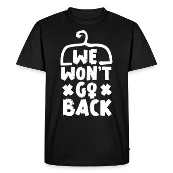Feminist Cloth Hanger We Won't Go - Men's Premium Organic T-Shirt - black - Front - Nico (187cm)