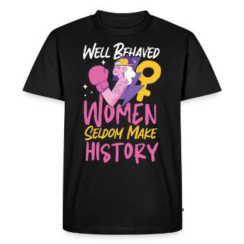Feminist Well Behaved Women Seldom - Men's Premium Organic T-Shirt - black - Front - Nico (187cm)