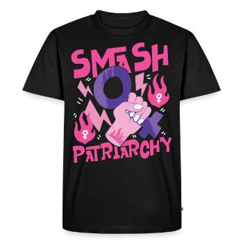 Le patriarcat féministe - T-shirt Premium bio Homme - noir - Devant - Nico (187cm)
