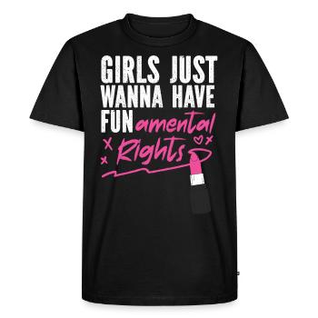 Les filles féministes au rouge à lèvres veulent juste - T-shirt Premium bio Homme - noir - Devant - Nico (187cm)