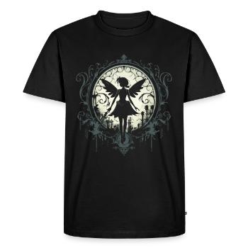 Fée onirique dans un monde féerique magique - symbole - T-shirt Premium bio Homme - noir - Devant - Nico (187cm)