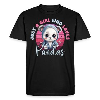 Panda juste une fille qui aime les pandas Panda Bear Love - T-shirt Premium bio Homme - noir - Devant - Nico (187cm)