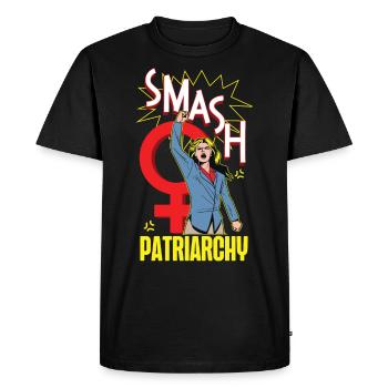 Le patriarcat féministe - T-shirt Premium bio Homme - noir - Devant - Nico (187cm)