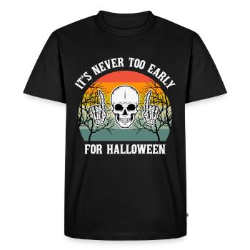 Design effrayant d’Halloween avec soleil de crâne - T-shirt Premium bio Homme - noir - Devant - Nico (187cm)