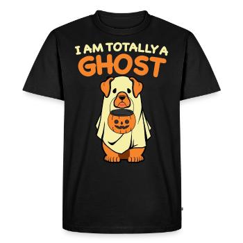 Je suis totalement un fantôme: chien mignon comme un fantôme - T-shirt Premium bio Homme - noir - Devant - Nico (187cm)