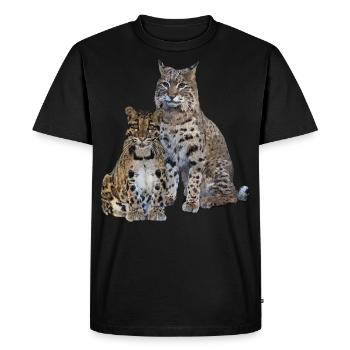 Clouded leopard and lynx - Men's Premium Organic T-Shirt - black - Front - Nico (187cm)