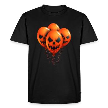 Design macabre d’Halloween avec des visages de citrouille - T-shirt Premium bio Homme - noir - Devant - Nico (187cm)