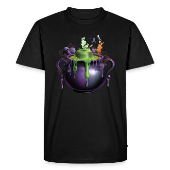 Design effrayant d’Halloween Chaudron de sorcière effrayant - T-shirt Premium bio Homme - noir - Devant - Nico (187cm)