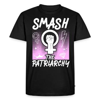 Le patriarcat féministe - T-shirt Premium bio Homme - noir - Devant - Nico (187cm)