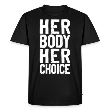 Feminist Her Body Her Choice - Men's Premium Organic T-Shirt - black - Front - Nico (187cm)