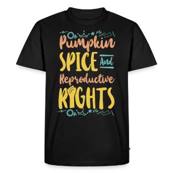 Épice de citrouille féministe - T-shirt Premium bio Homme - noir - Devant - Nico (187cm)