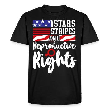 Feminist Stars Stripes & - Men's Premium Organic T-Shirt - black - Front - Nico (187cm)
