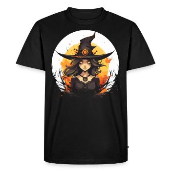 Modern witch in the moonlight for Halloween women - Men's Premium Organic T-Shirt - black - Front - Nico (187cm)