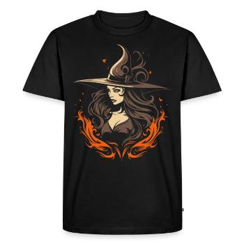 Splendeur magique de la sorcière: Feu de sorcière moderne élégant - T-shirt Premium bio Homme - noir - Devant - Nico (187cm)