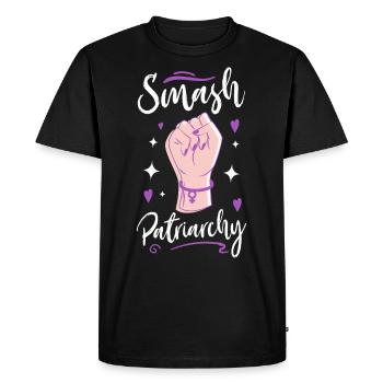 Le patriarcat féministe - T-shirt Premium bio Homme - noir - Devant - Nico (187cm)