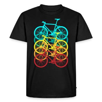 Bike in retro colors, cool MTB design Radler - Men's Premium Organic T-Shirt - black - Front - Nico (187cm)