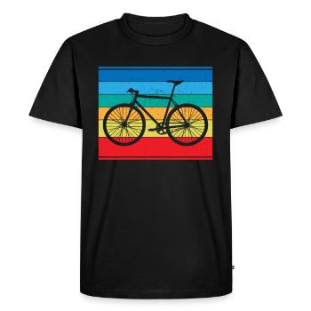 Conception de vélos rétro pour les aventuriers, les cyclistes et les motards - T-shirt Premium bio Homme - noir - Devant - Nico (187cm)