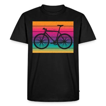 Force sportive sur roues vélo rétro VTT cycliste - T-shirt Premium bio Homme - noir - Devant - Nico (187cm)