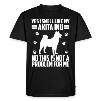 Odeur d’Akita Inu japonais Akita Inu - T-shirt Premium bio Homme - noir - Devant - Nico (187cm)