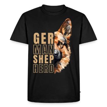 German Shepherd Lover Geometry - Men's Premium Organic T-Shirt - black - Front - Nico (187cm)