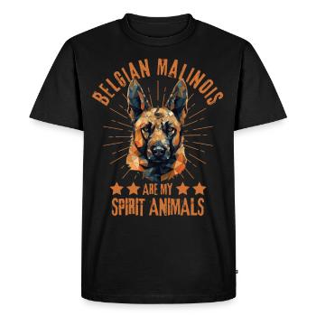 Belgian Malinois lover geometry - Men's Premium Organic T-Shirt - black - Front - Nico (187cm)