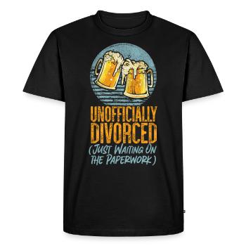 Happy Divorce Party Unofficially - Men's Premium Organic T-Shirt - black - Front - Nico (187cm)